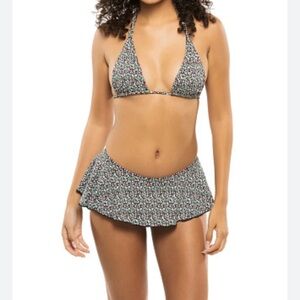 NEW 2 pc Frankie’s bikinis swim Izabella kealy halter top & bottom size L/XL